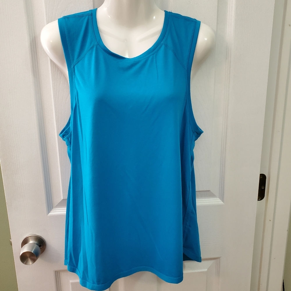 Blue athletic tank top